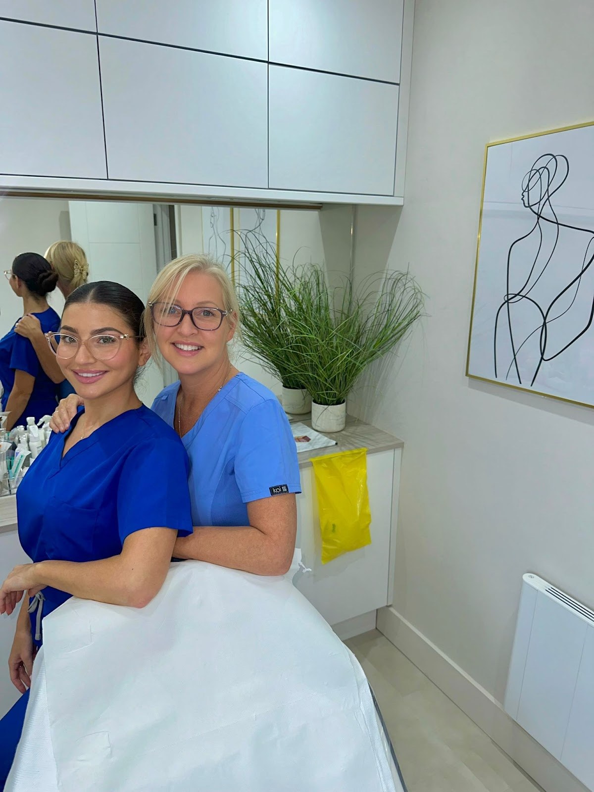 Rachael and Sofia, the mother-and-daughter nurse prescribers behind iSkincare, together at the clinic.